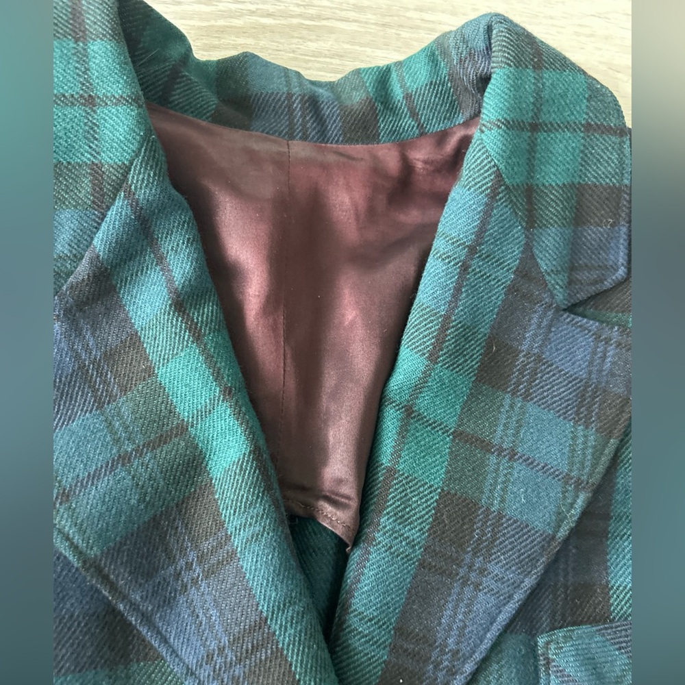 Authentic Nat Gordon Tartan 4-Pc Set Wool Plaid Jacket Shawl Kilt Skirt Vintage - Picture 8 of 16